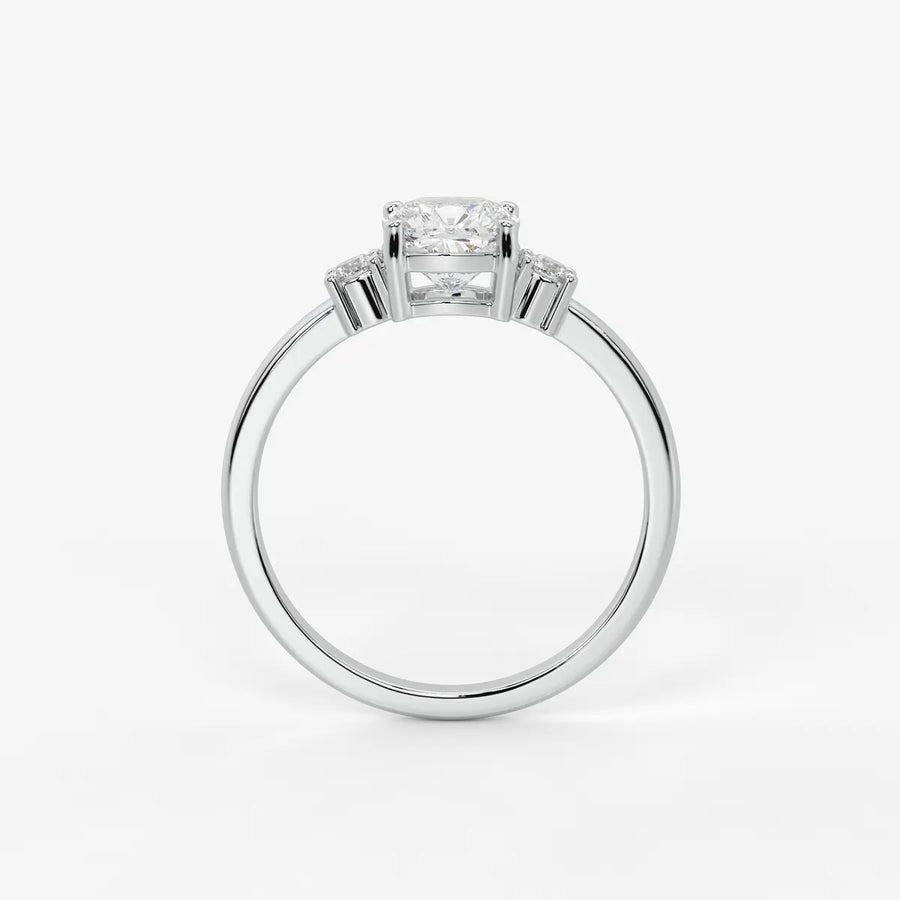 Cushira Round Halo-Style Accent Diamond Ring