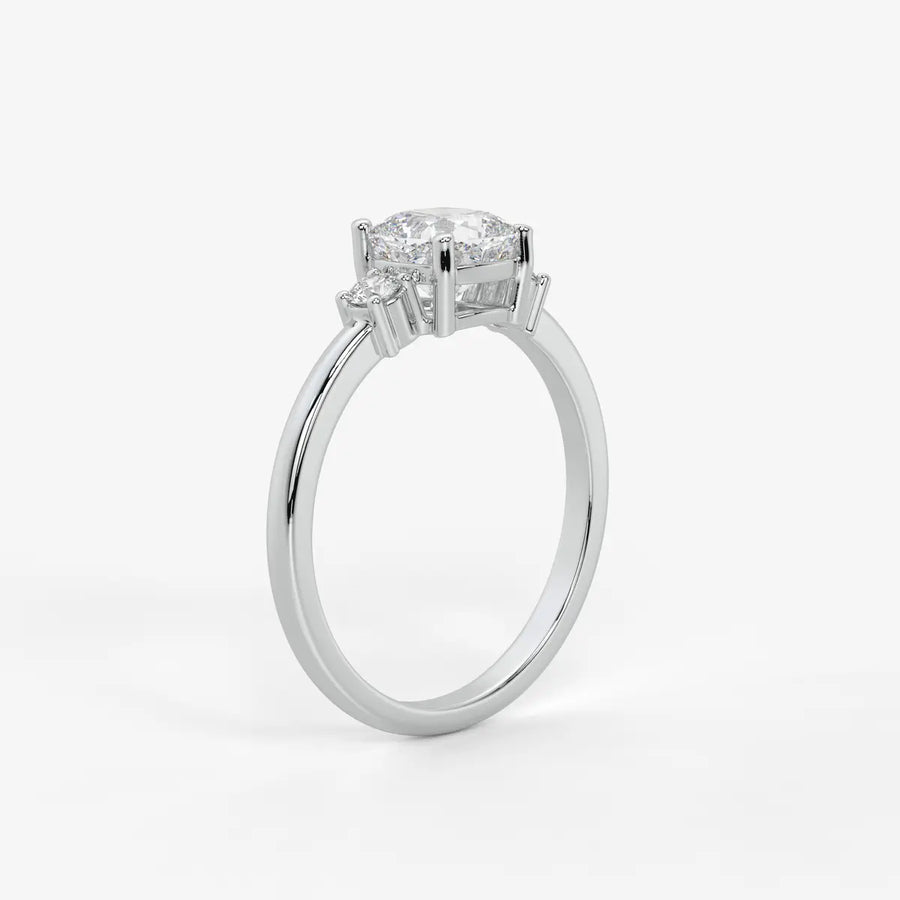 Cushira Round Halo-Style Accent Diamond Ring