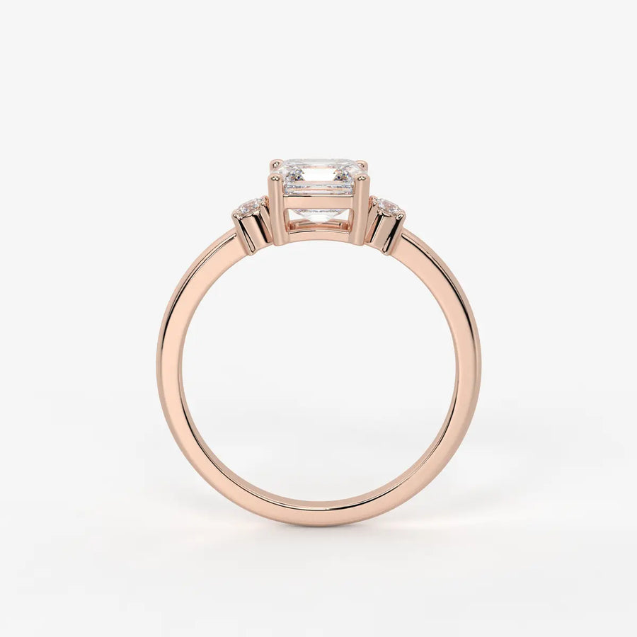 Avenza Asscher Accent Diamond Ring