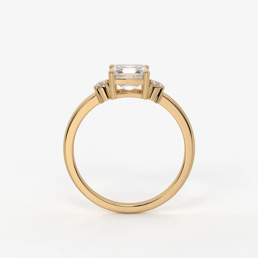 Avenza Asscher Accent Diamond Ring