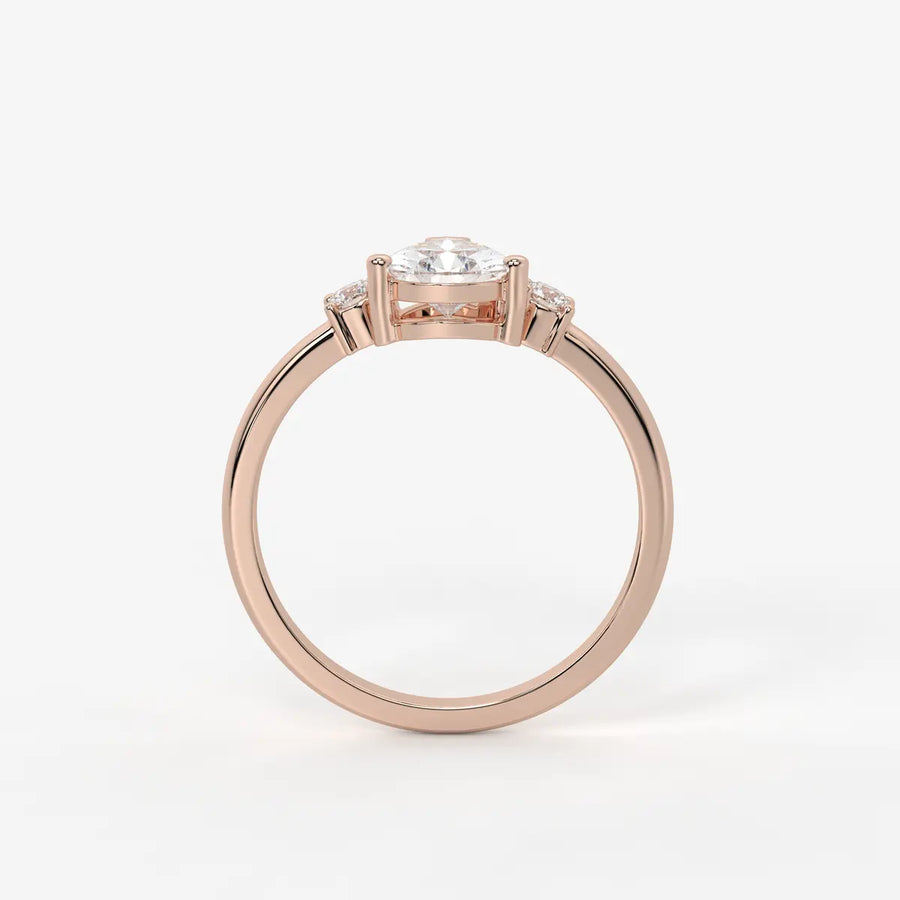Pearlisse Pear Accent Diamond Ring