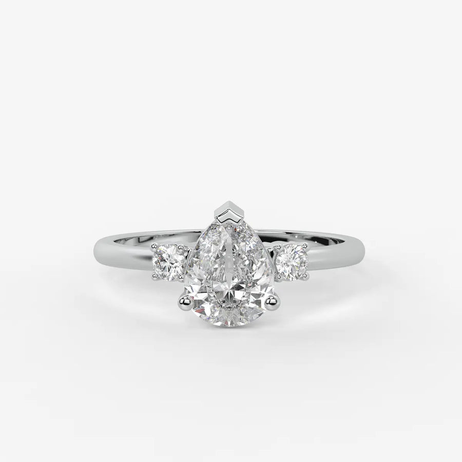 Pearlisse Pear Accent Diamond Ring