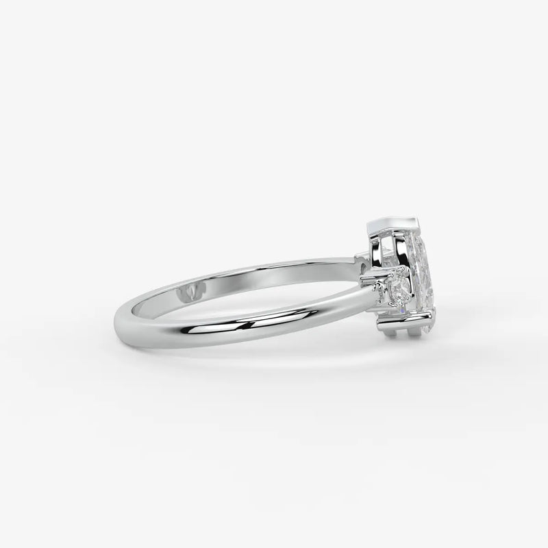 Pearlisse Pear Accent Diamond Ring