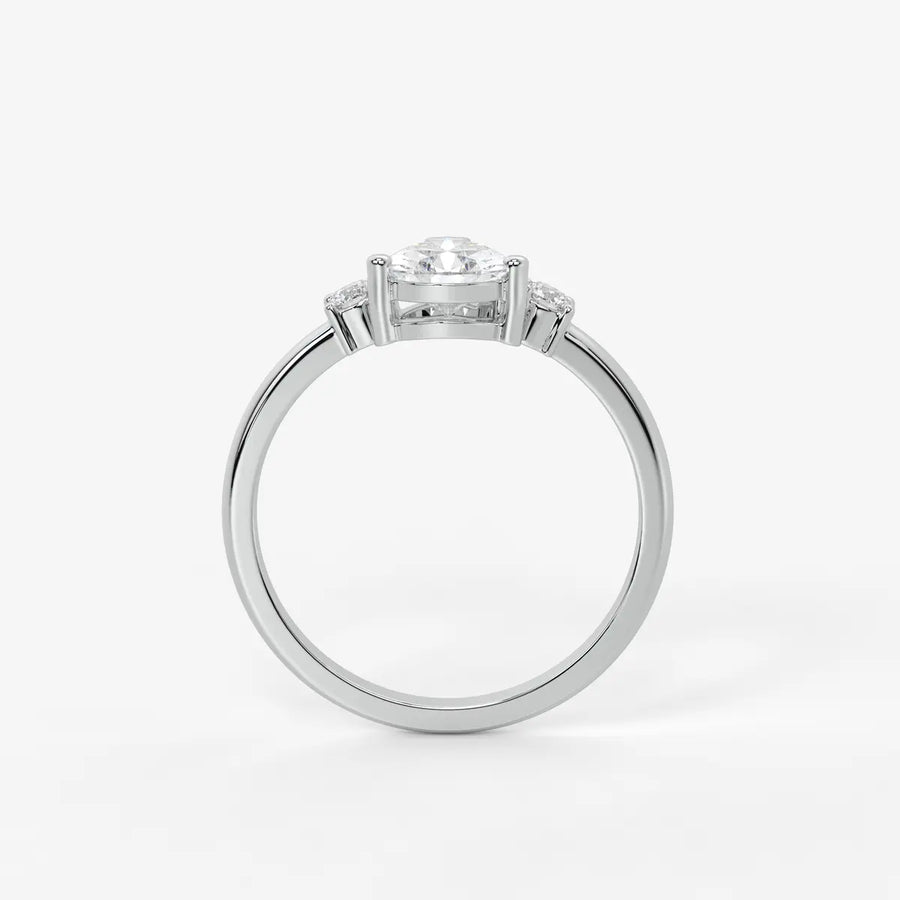 Pearlisse Pear Accent Diamond Ring