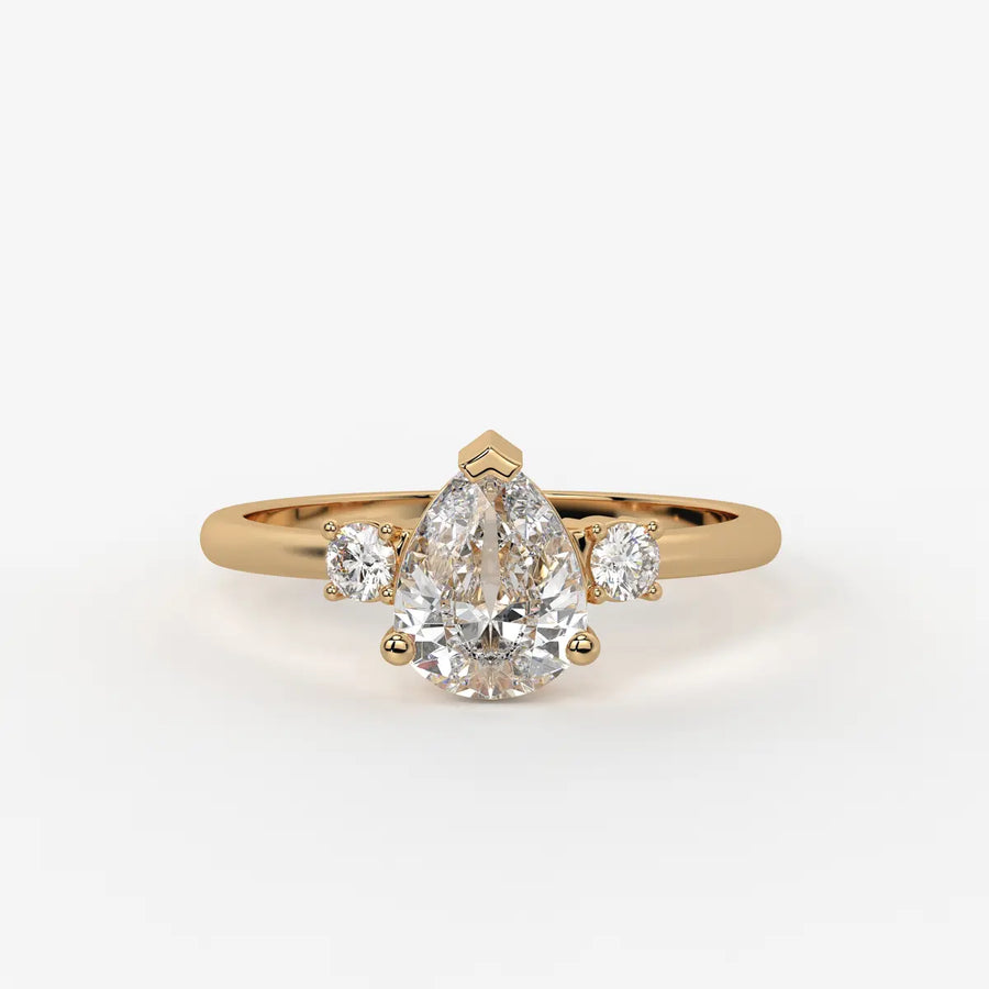 Pearlisse Pear Accent Diamond Ring
