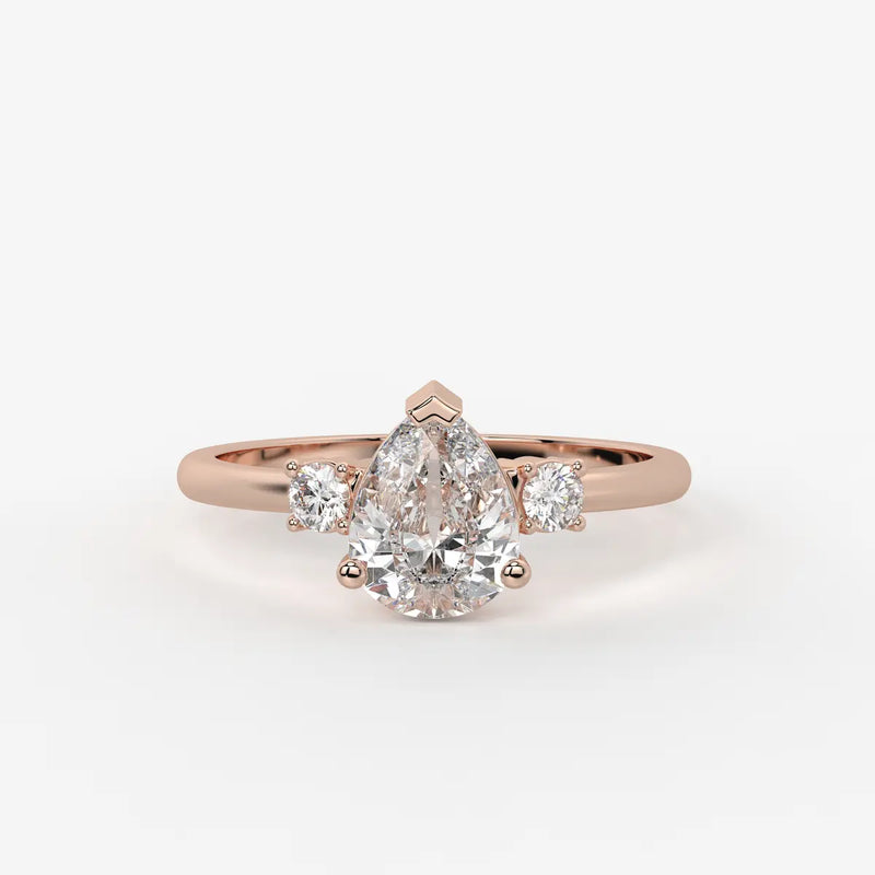 Pearlisse Pear Accent Diamond Ring