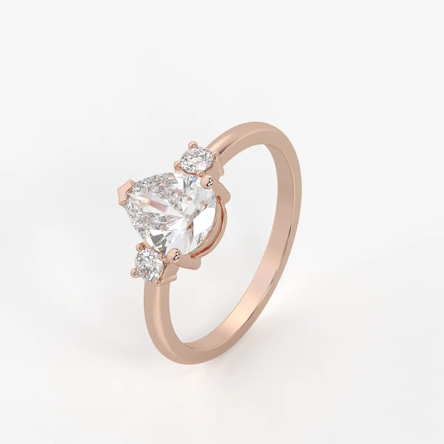 Pearlisse Pear Accent Diamond Ring