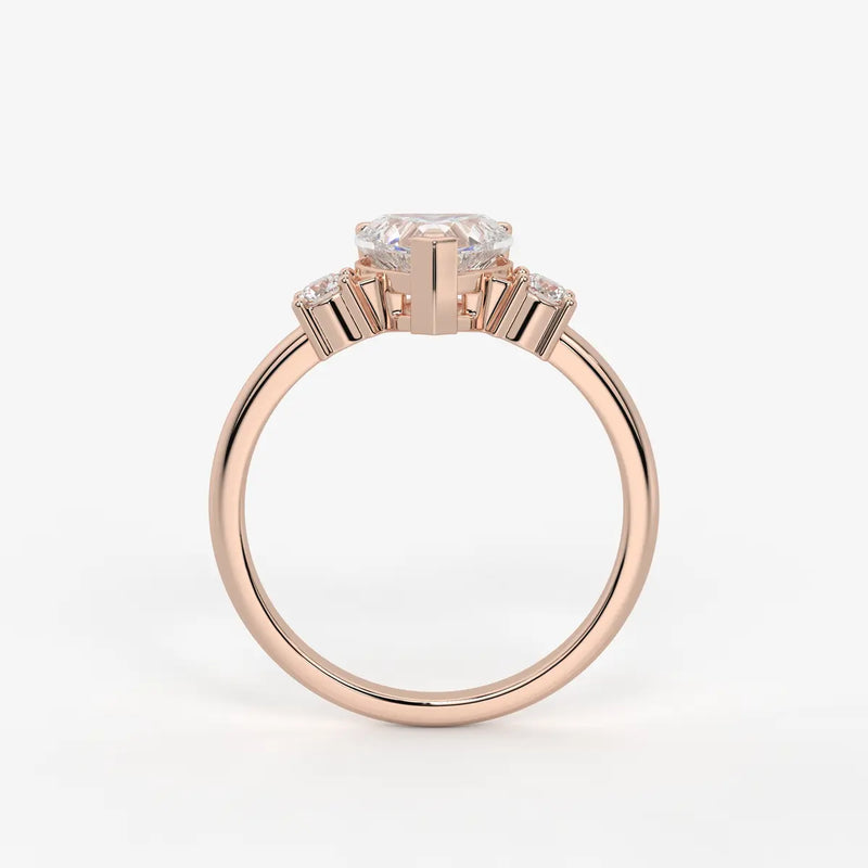 Elaria Heart Solitaire Accent Diamond Ring