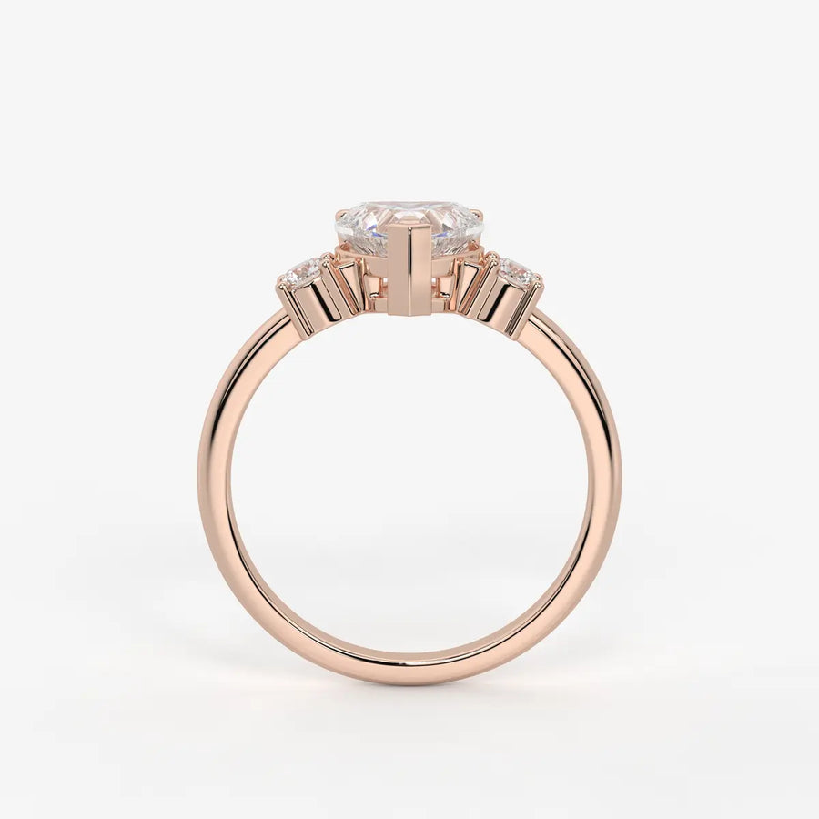 Elaria Heart Solitaire Accent Diamond Ring