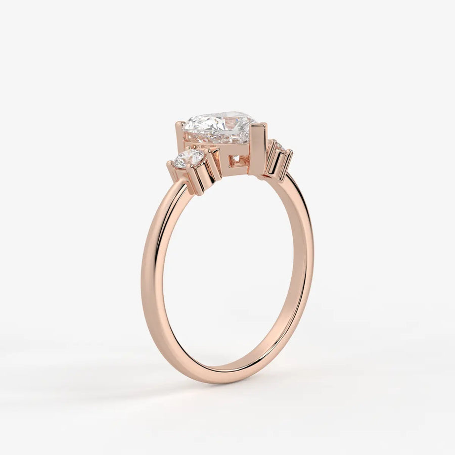 Elaria Heart Solitaire Accent Diamond Ring