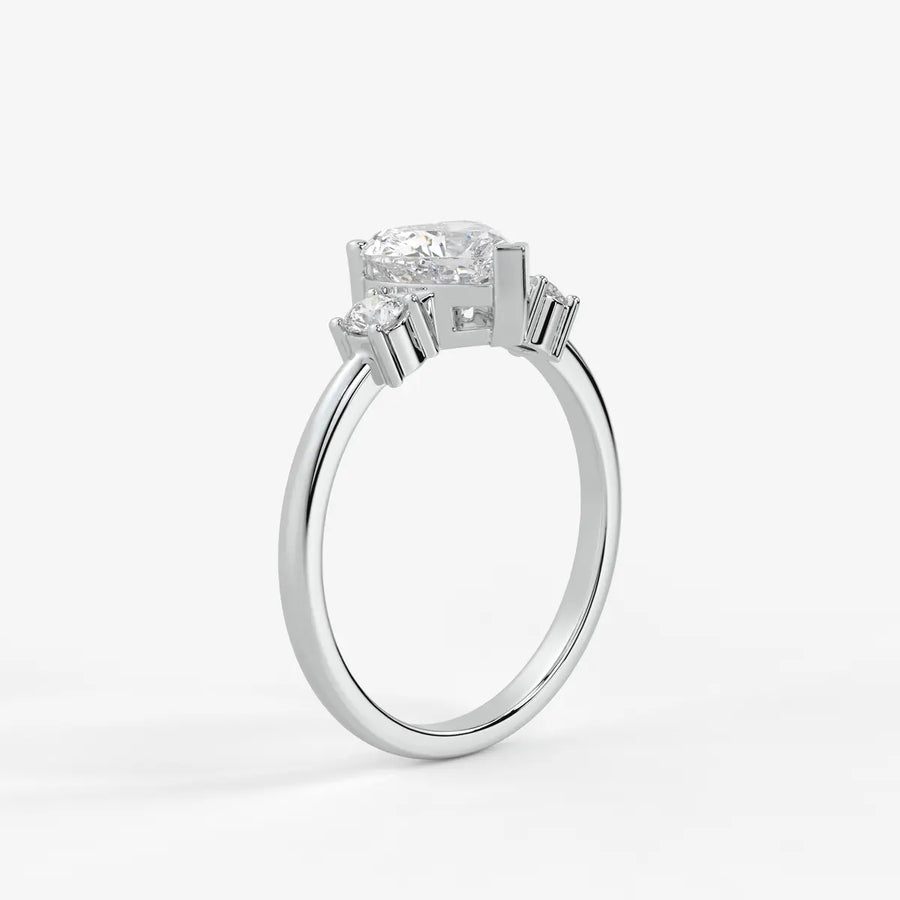 Elaria Heart Solitaire Accent Diamond Ring