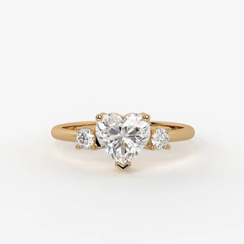 Elaria Heart Solitaire Accent Diamond Ring