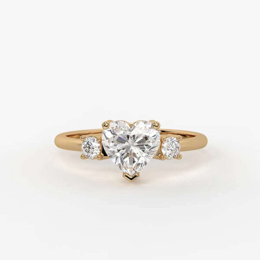 Elaria Heart Solitaire Accent Diamond Ring