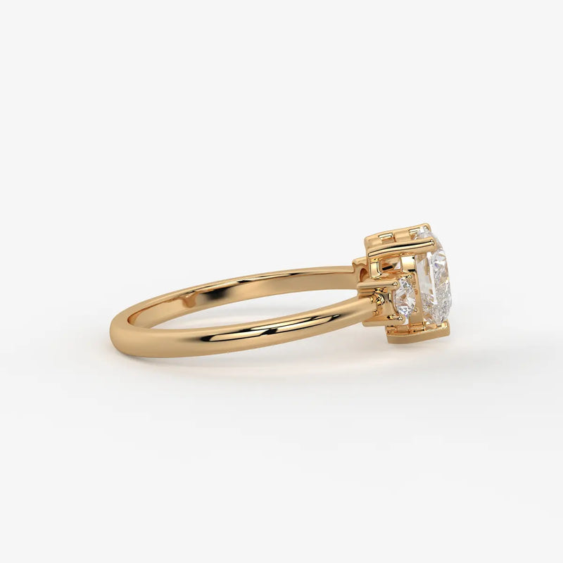 Elaria Heart Solitaire Accent Diamond Ring