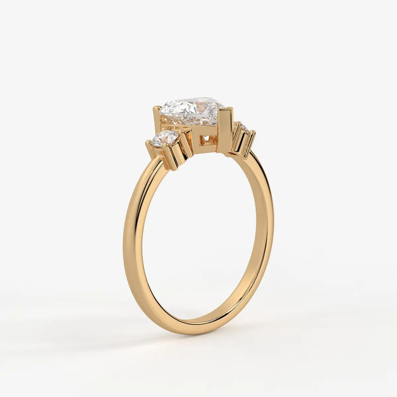 Elaria Heart Solitaire Accent Diamond Ring