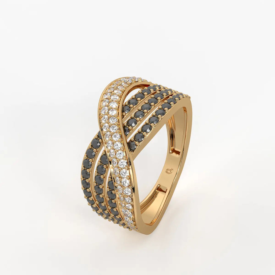Veyra Noir Crisscross Ring