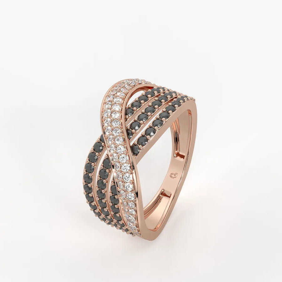 Veyra Noir Crisscross Ring