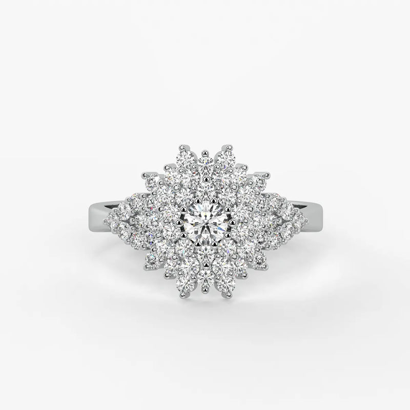 Aurelisse Grand Floral Cluster Diamond Ring