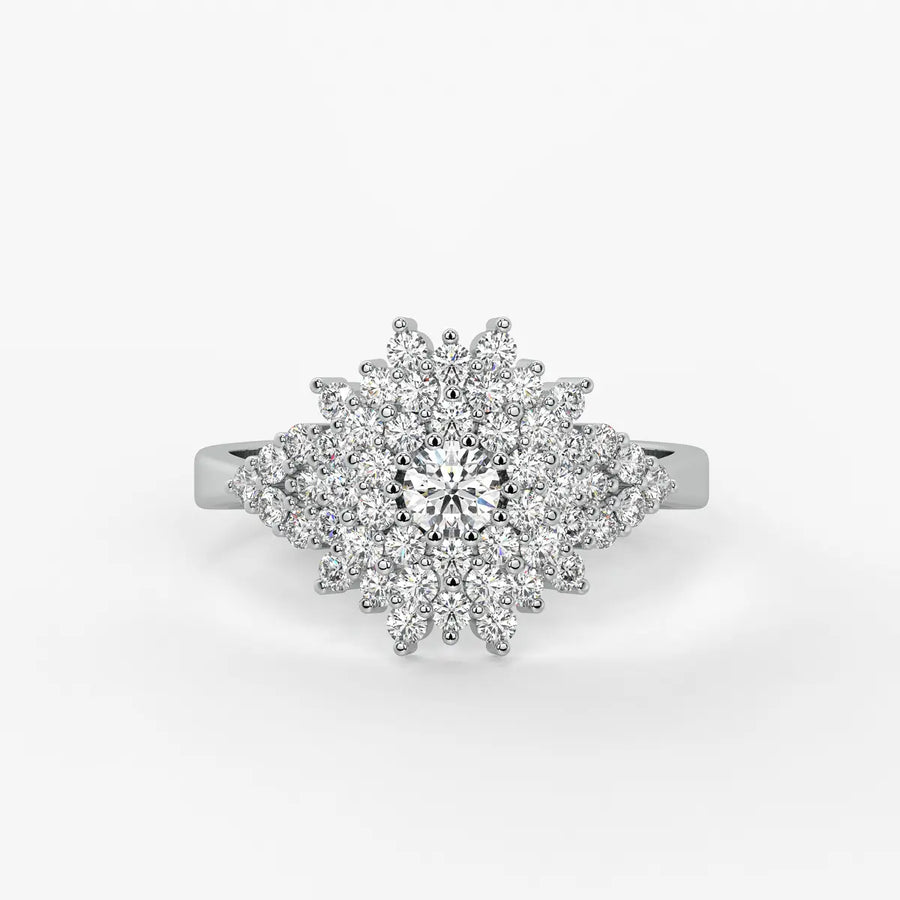 Aurelisse Grand Floral Cluster Diamond Ring
