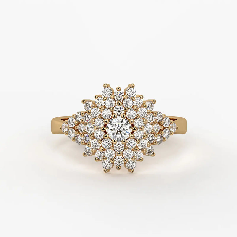 Aurelisse Grand Floral Cluster Diamond Ring