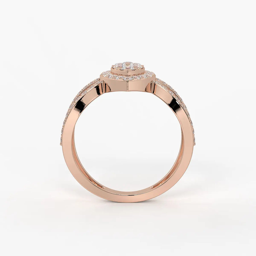 Aura Marquise Cluster Split Shank Diamond Ring