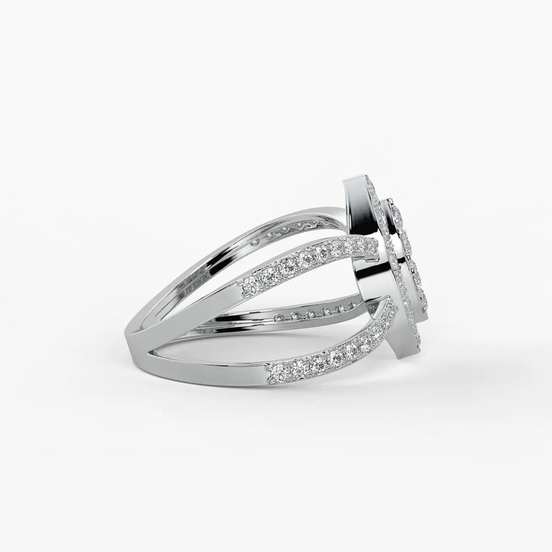 Aura Marquise Cluster Split Shank Diamond Ring