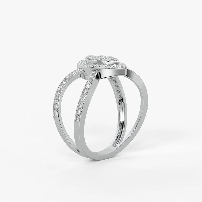 Aura Marquise Cluster Split Shank Diamond Ring