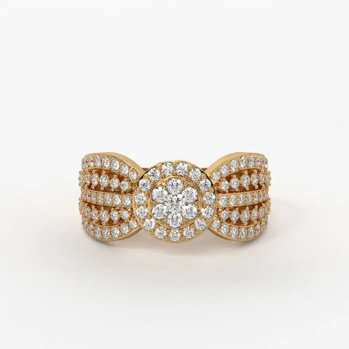 Zivara Rosette Halo Ring