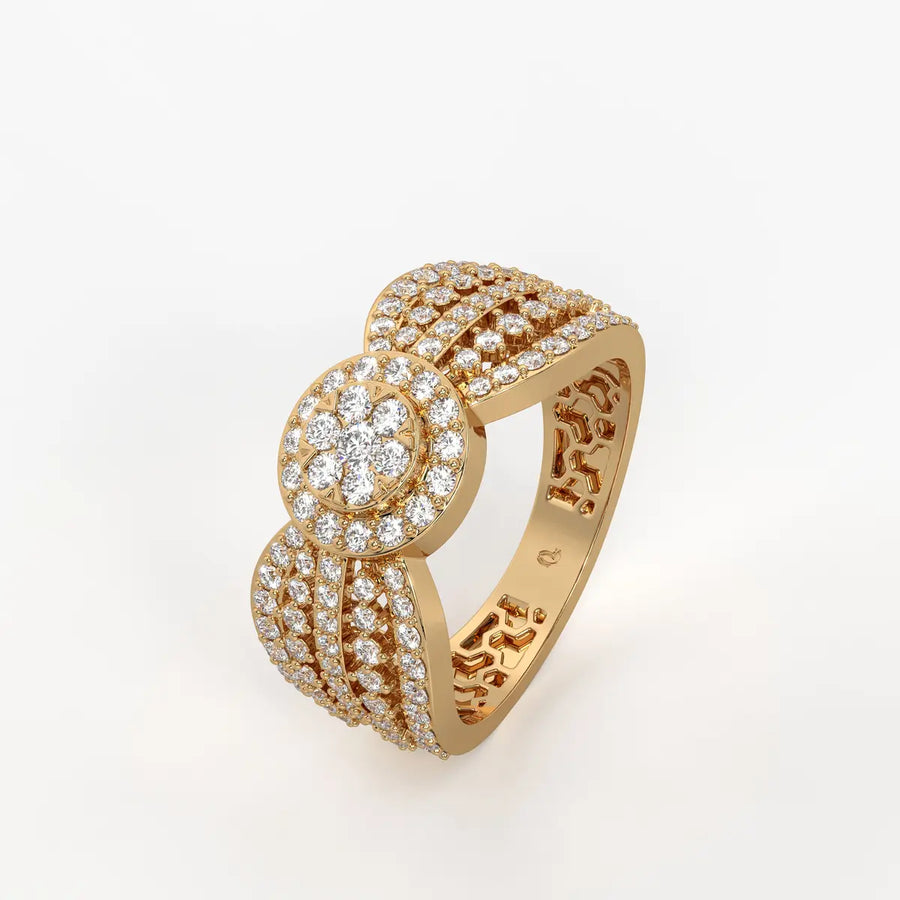 Zivara Rosette Halo Ring