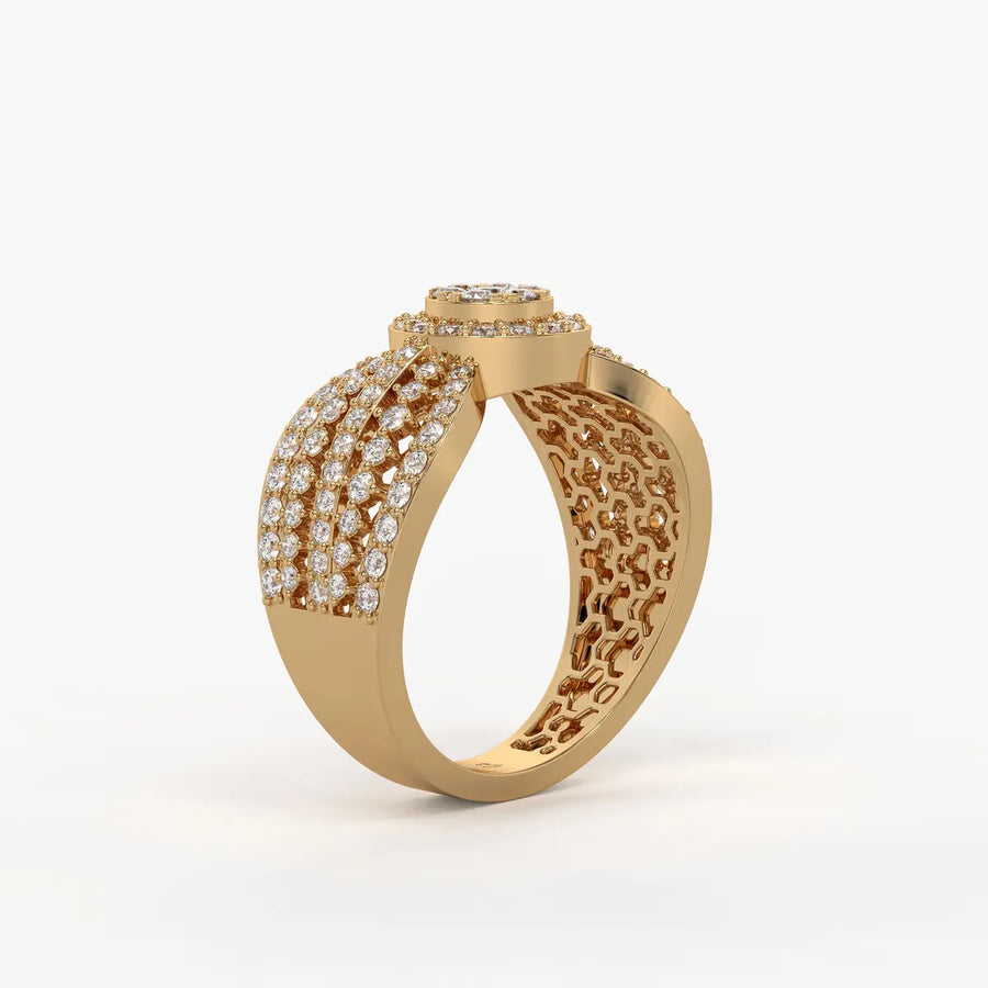 Zivara Rosette Halo Ring