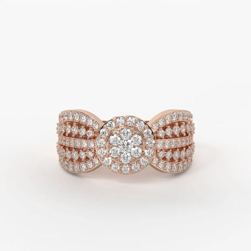 Zivara Rosette Halo Ring