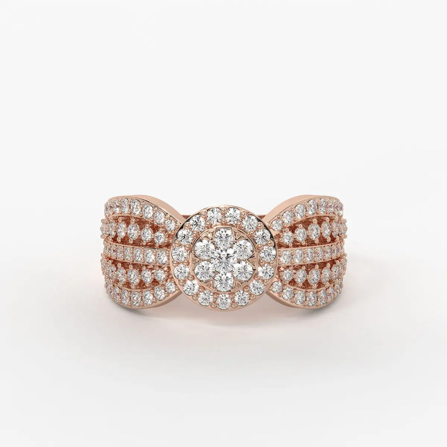 Zivara Rosette Halo Ring