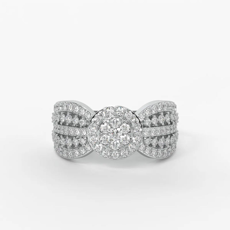 Zivara Rosette Halo Ring