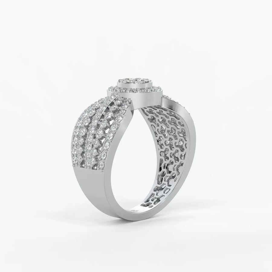 Zivara Rosette Halo Ring