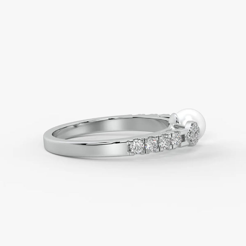 Luna Petal Pearl Open Wrap Ring