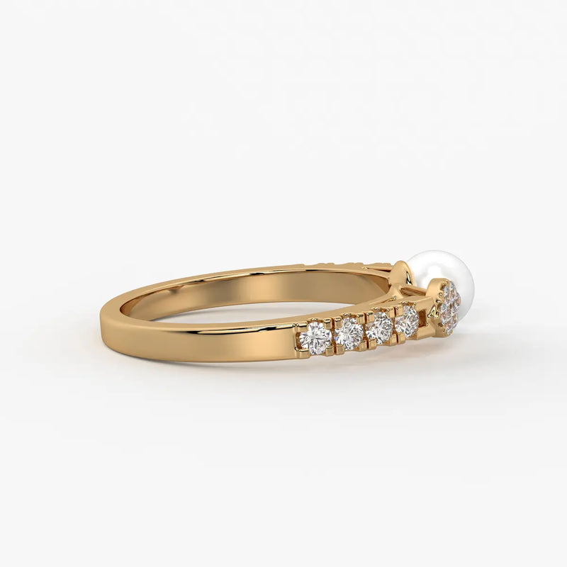 Luna Petal Pearl Open Wrap Ring