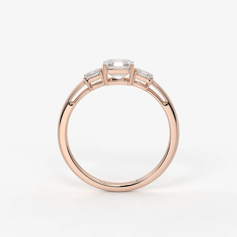 Aureliya Asscher Trio Diamond Ring