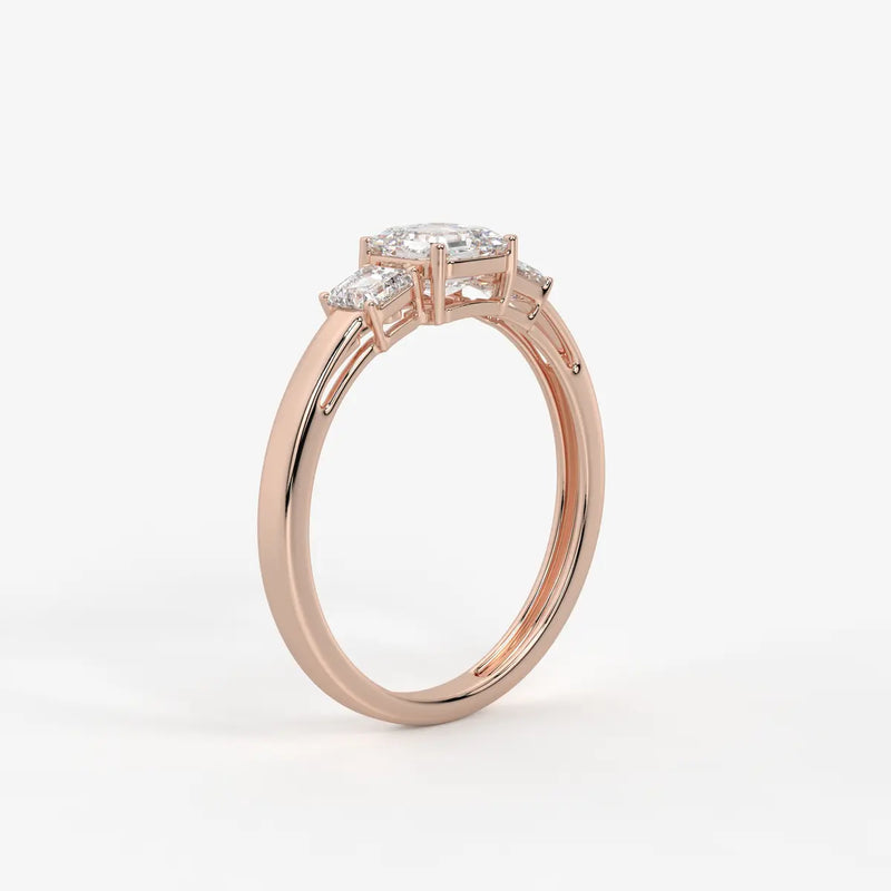 Aureliya Asscher Trio Diamond Ring