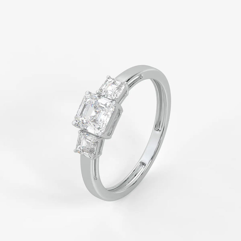 Aureliya Asscher Trio Diamond Ring