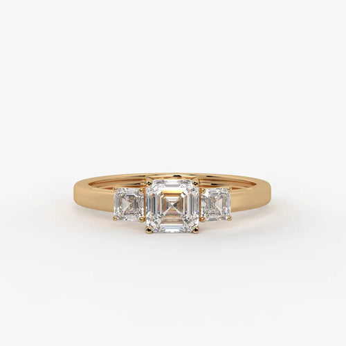 Aureliya Asscher Trio Diamond Ring