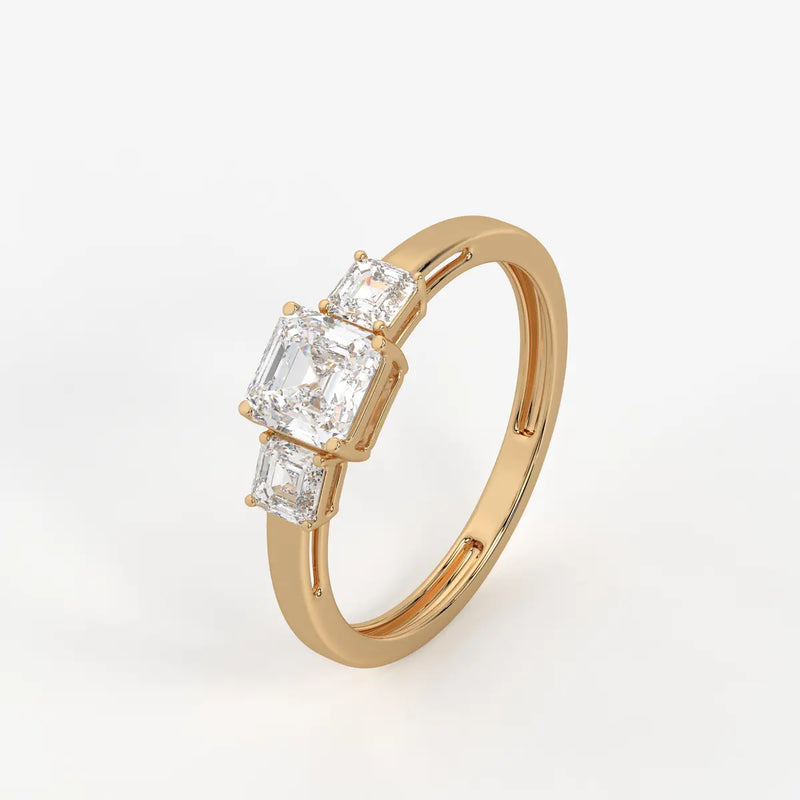 Aureliya Asscher Trio Diamond Ring