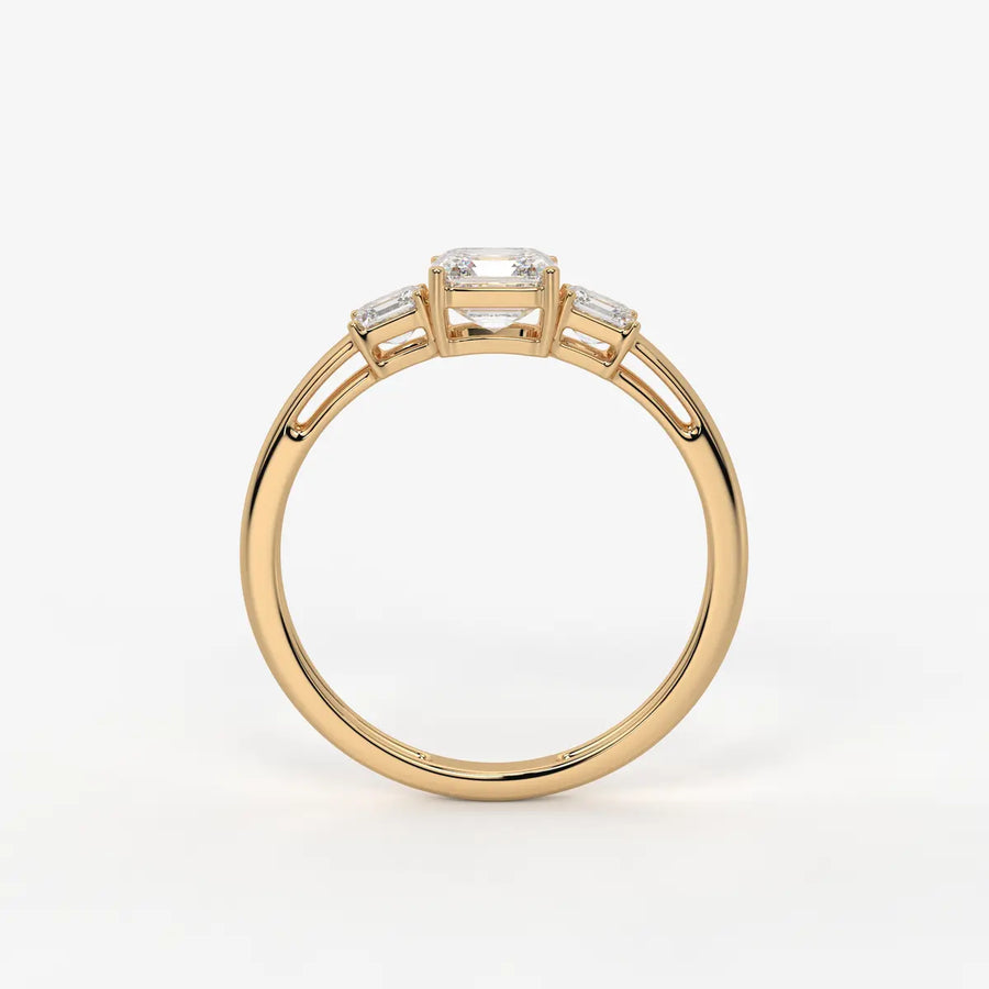 Aureliya Asscher Trio Diamond Ring