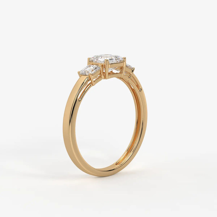 Aureliya Asscher Trio Diamond Ring