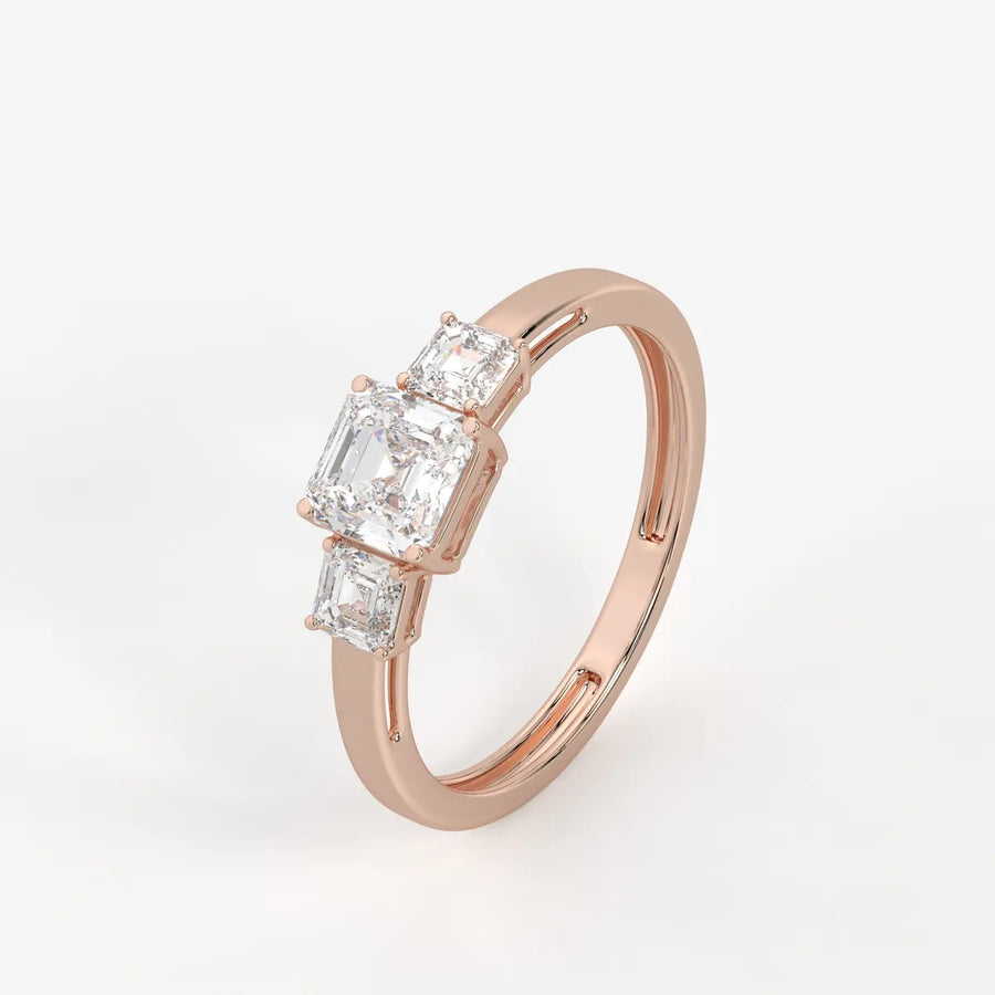 Aureliya Asscher Trio Diamond Ring