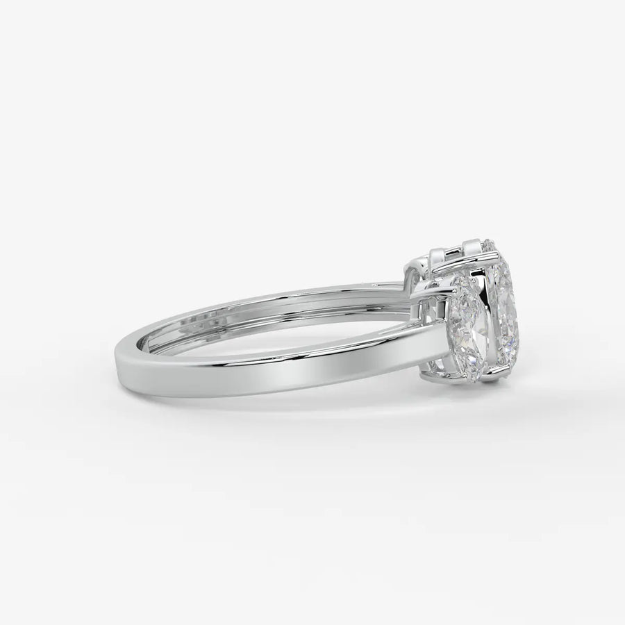 Classic Oval Three-Stone Diamond Ring