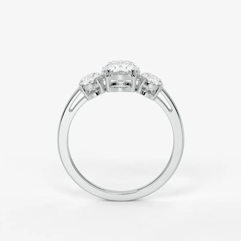 Classic Oval Three-Stone Diamond Ring