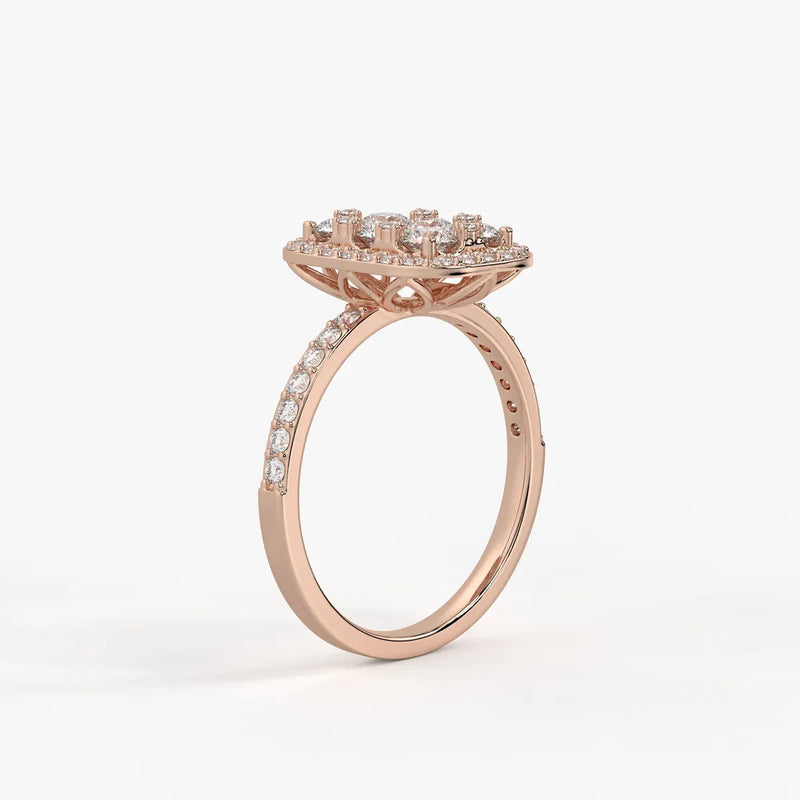 Elysian Cushion Halo Radiant Ring