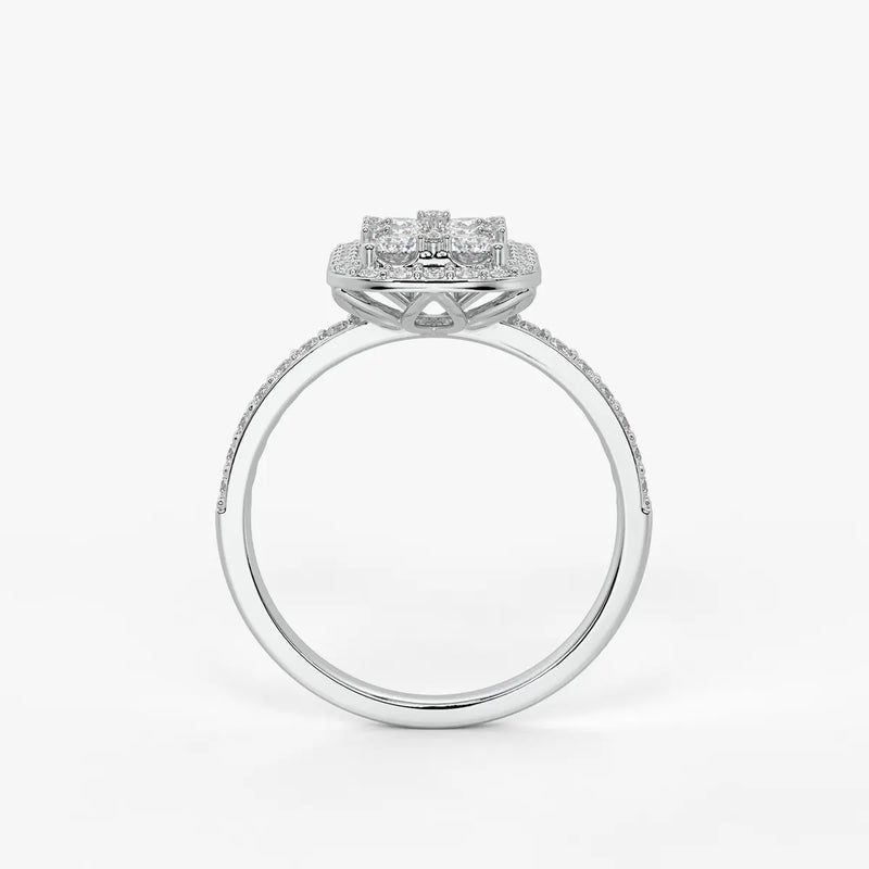 Elysian Cushion Halo Radiant Ring