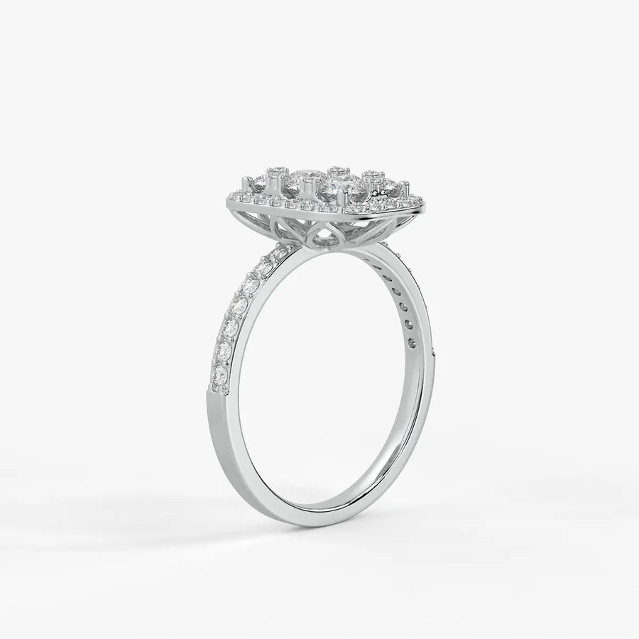 Elysian Cushion Halo Radiant Ring