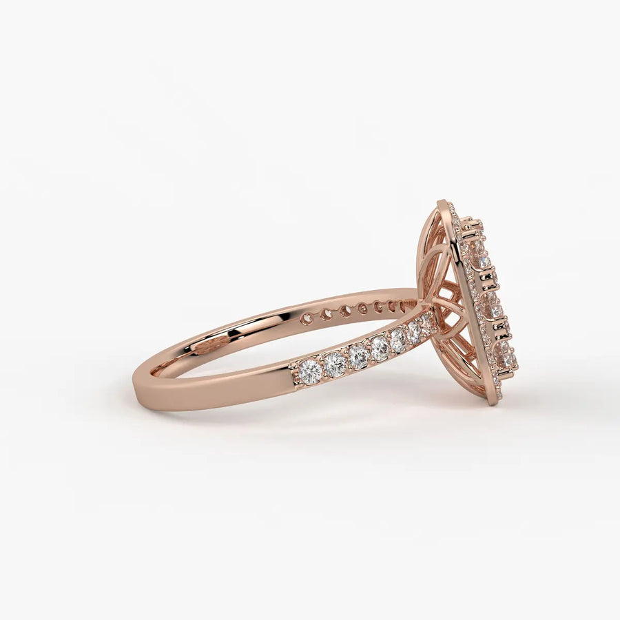 Elysian Cushion Halo Radiant Ring
